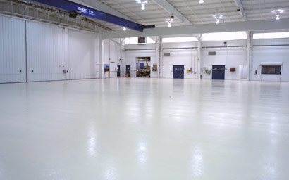 Epoxy Floor Coating in Helicopter Hangar