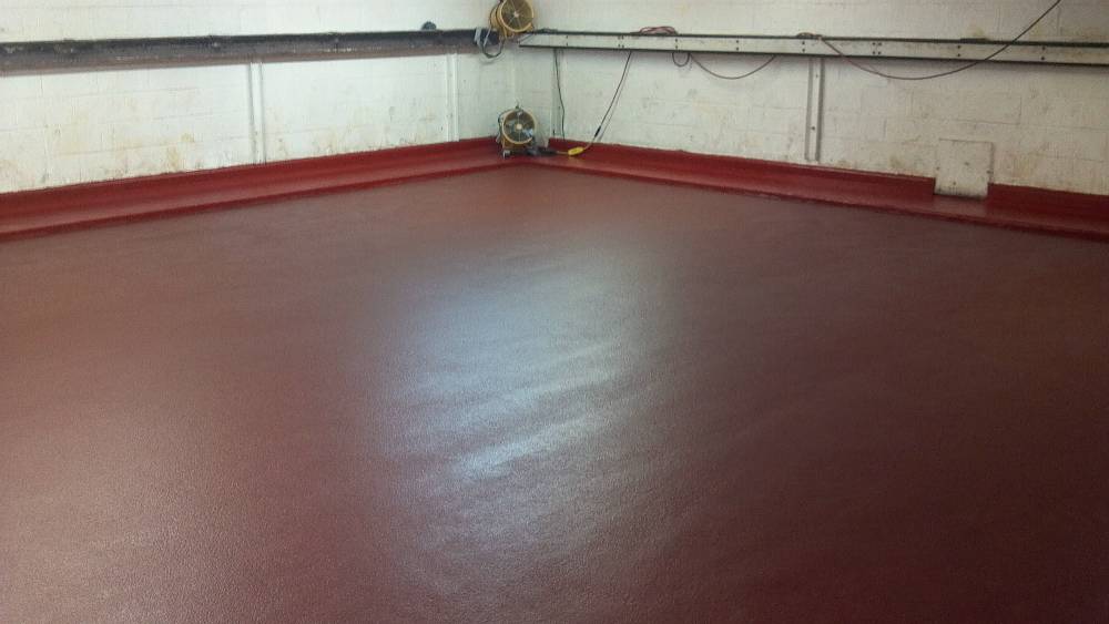 The new MMA quartz flooring provides slip resistance for a safer work area.