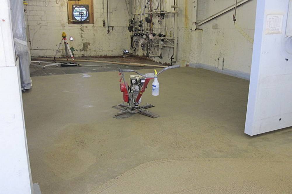 A power trowel was then used to create a very smooth surface.