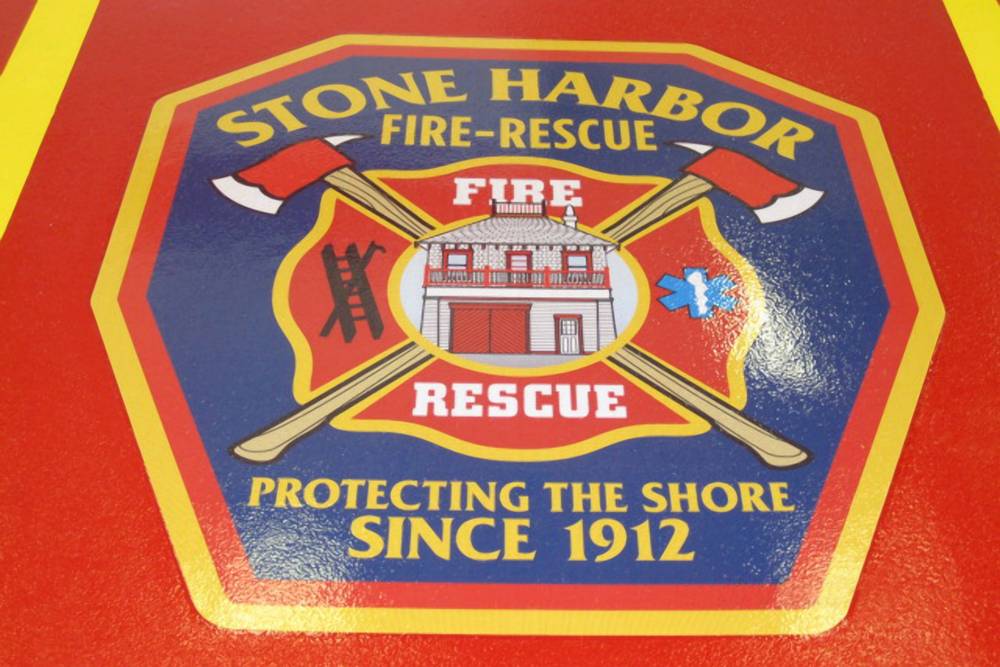 The fire department logo was part of this installation for added esprit de corps.