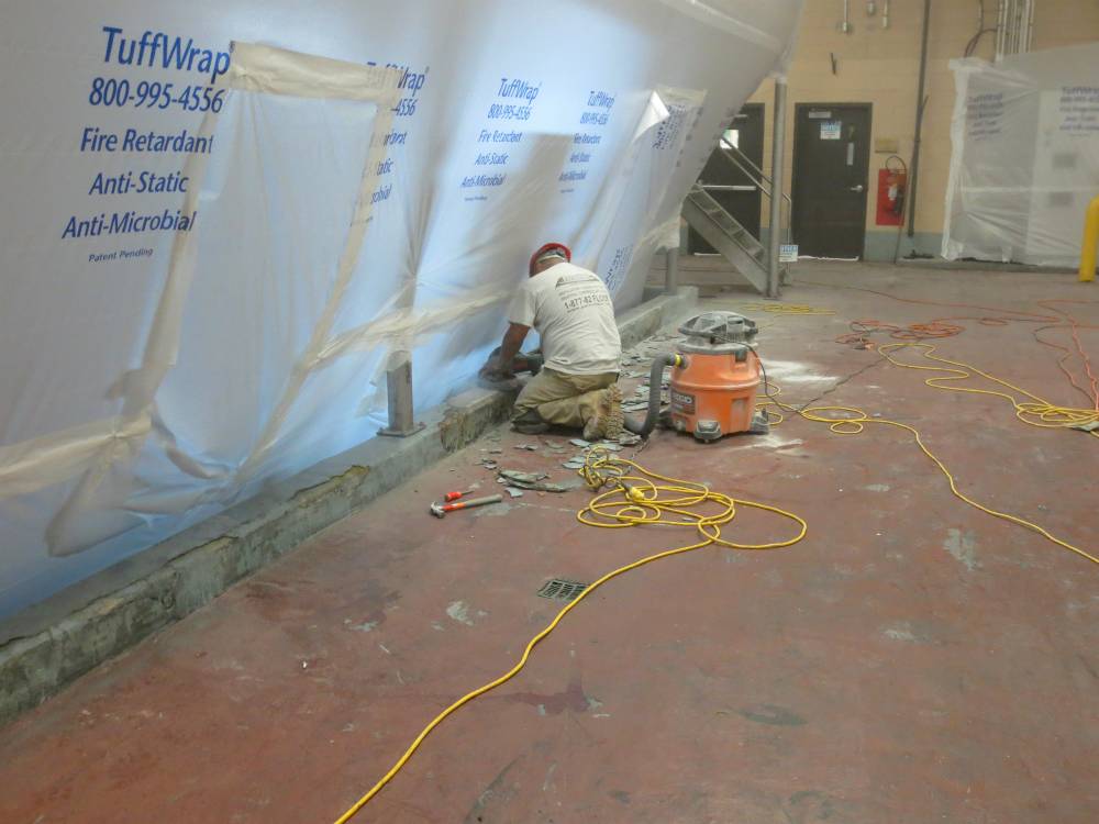 Berms surrounding equipment were also prepped and repaired.