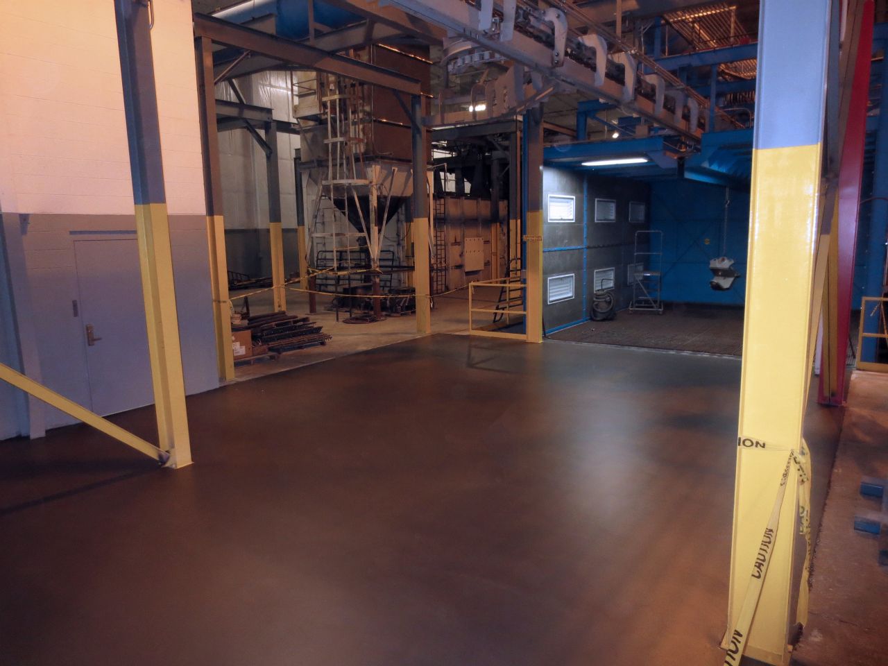 Clean-up of loose shot blast will now be easier and the work environment safer.